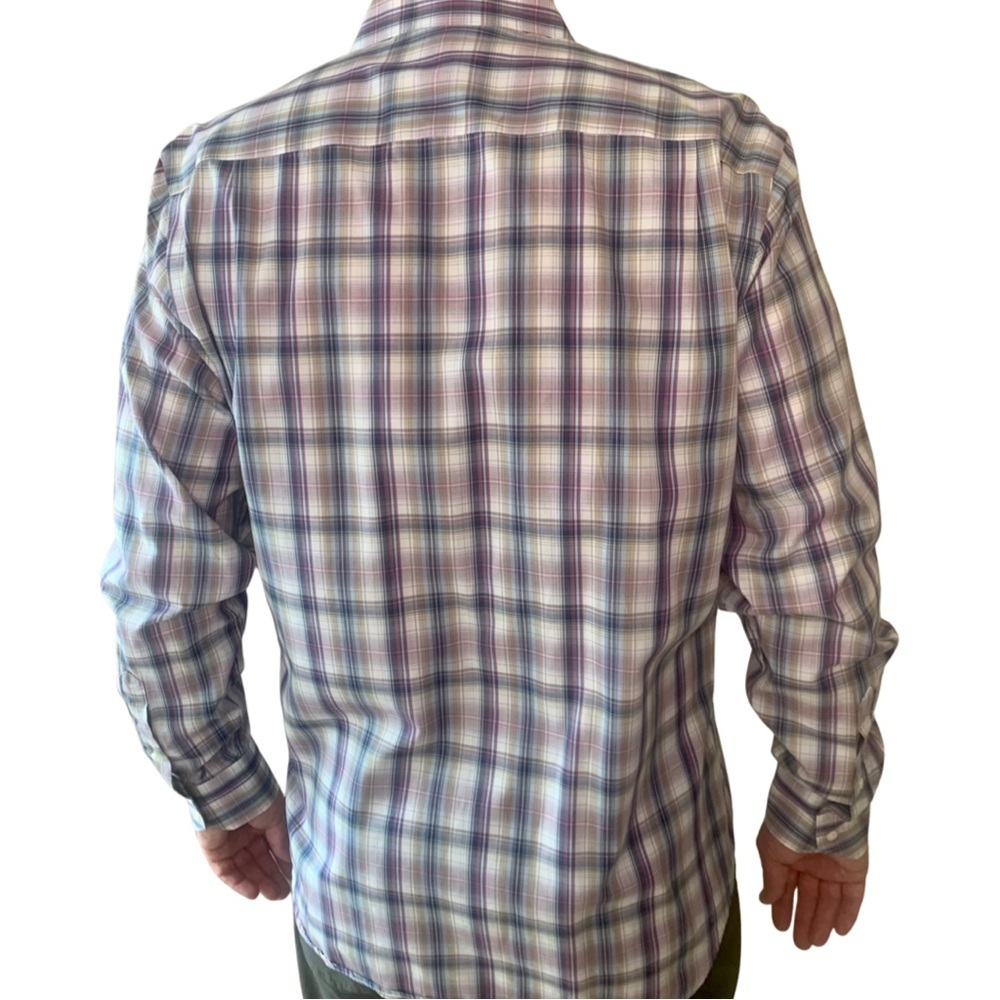 PETER MILLAR Collection Plaid Button Down Dress Shirt Cotton Size Large - Picture 5 of 16
